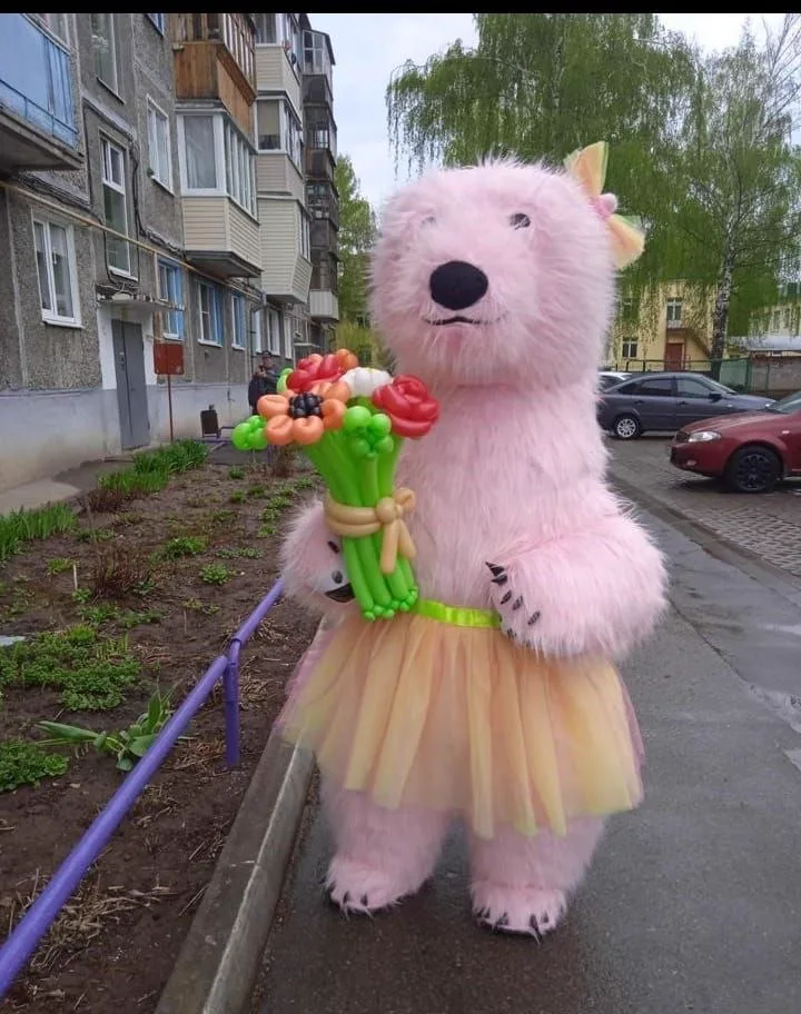 Розовая Мишка — ростовая кукла в Чебоксарах